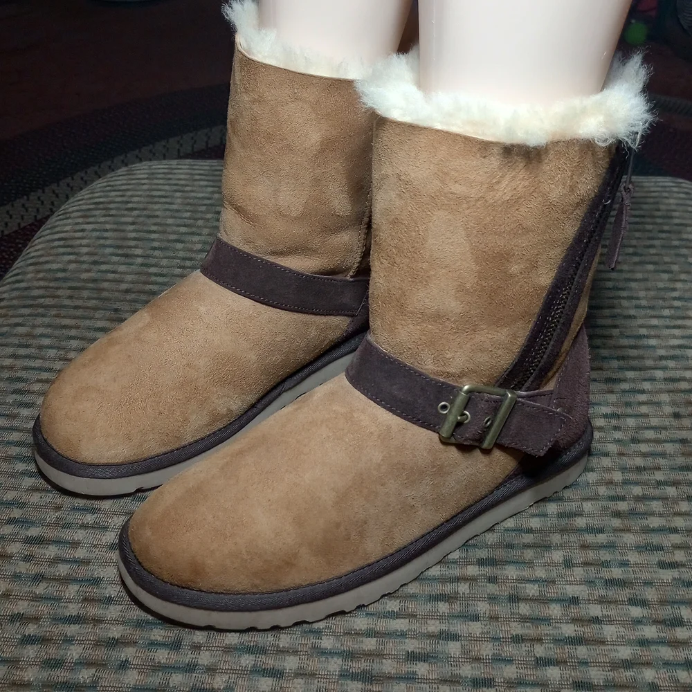 UGG Tan and Brown Winter Boots - Picture 4 of 12
